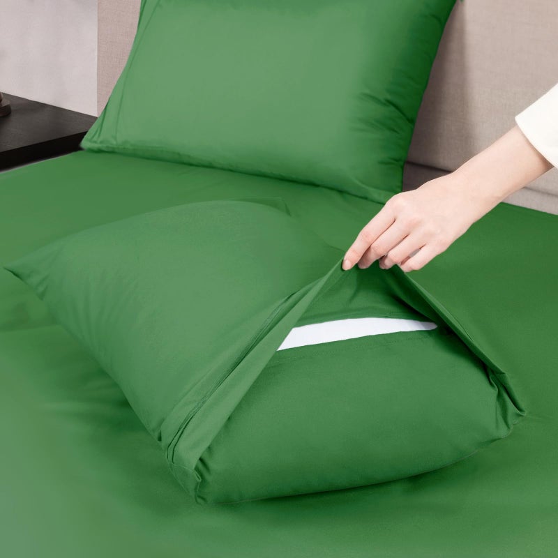 Mejoroom California King Size Sheet Set - Soft Microfiber Bed Sheets,Deep Pocket Fitted Sheet, Breathable, Wrinkle & Fade Resistant - 4 Piece (California King, Calla Green) - Image 4